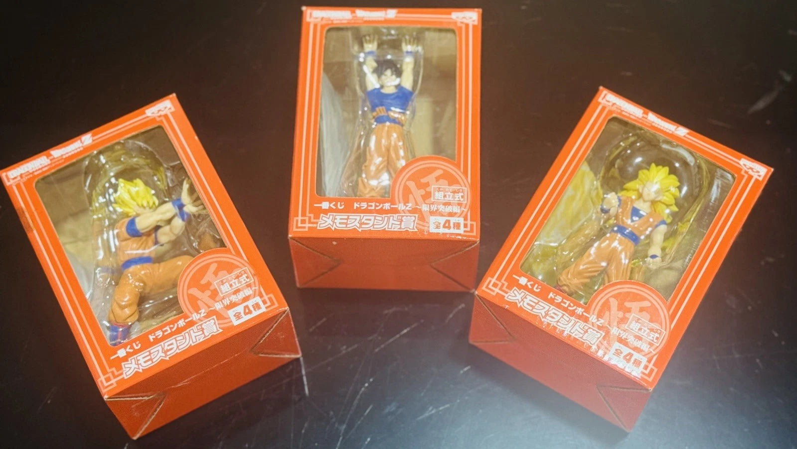 Dragon Ball Z Goku Memo Stand Figure Set of 3 Kuji Prize Rare Japan Exclusive