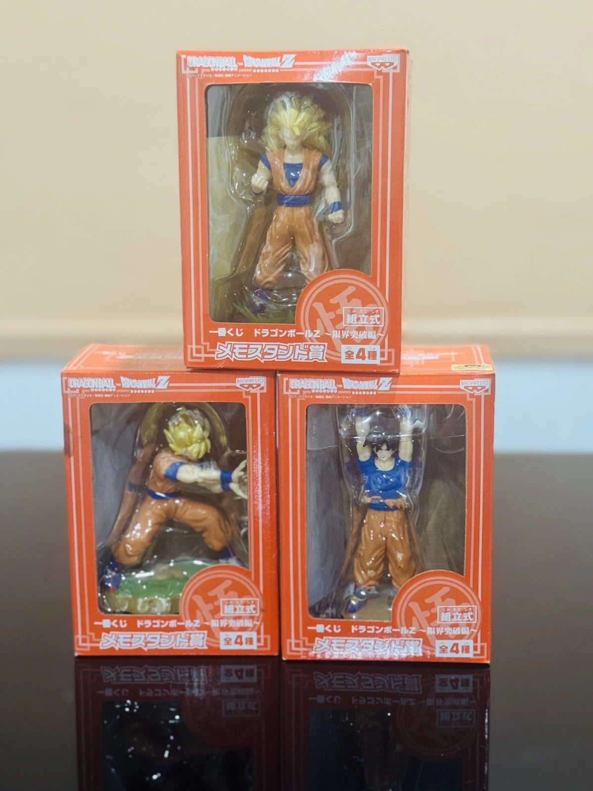 Dragon Ball Z Goku Memo Stand Figure Set of 3 Kuji Prize Rare Japan Exclusive