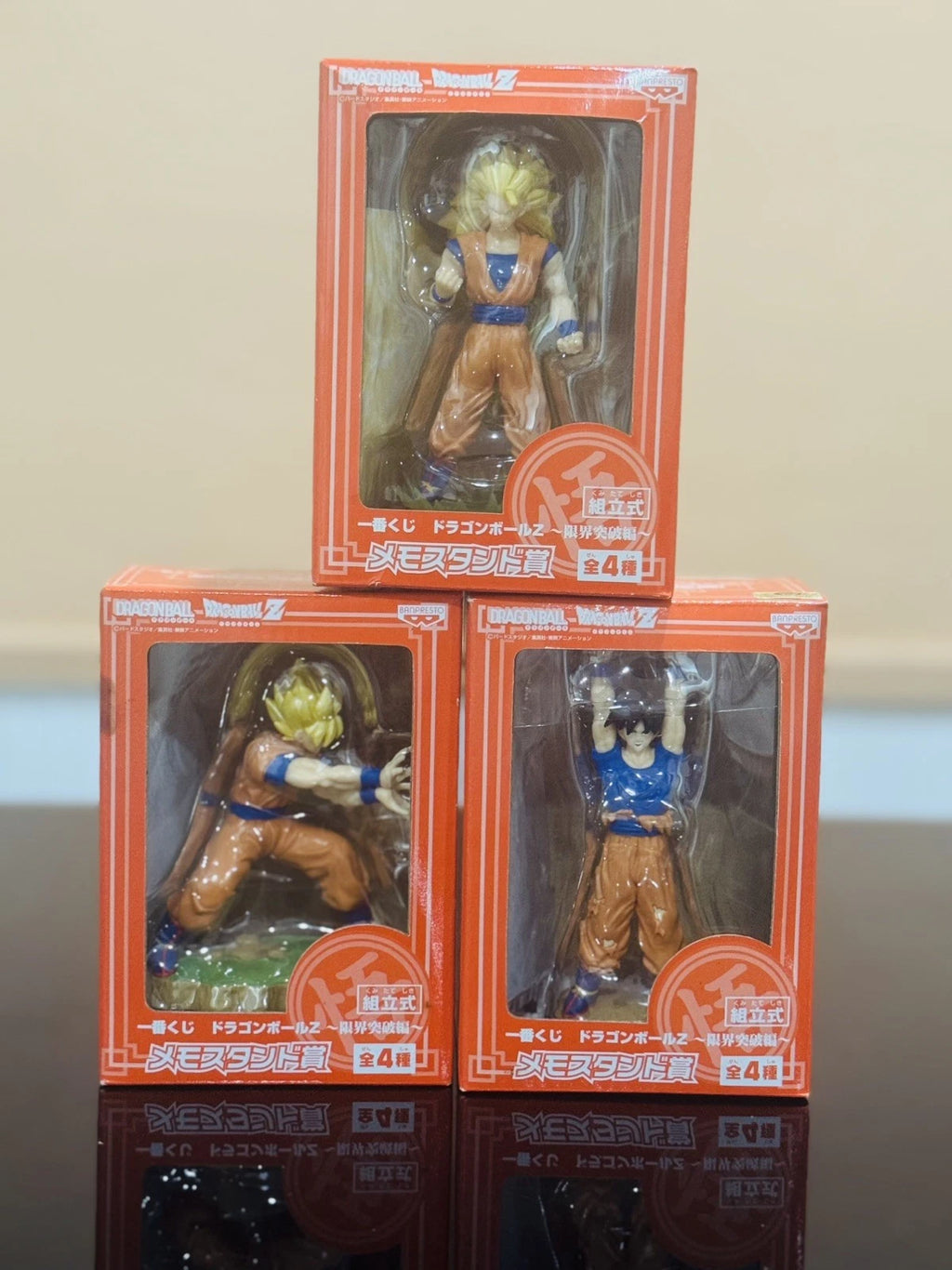 Dragon Ball Z Goku Memo Stand Figure Set of 3 Kuji Prize Rare Japan Exclusive