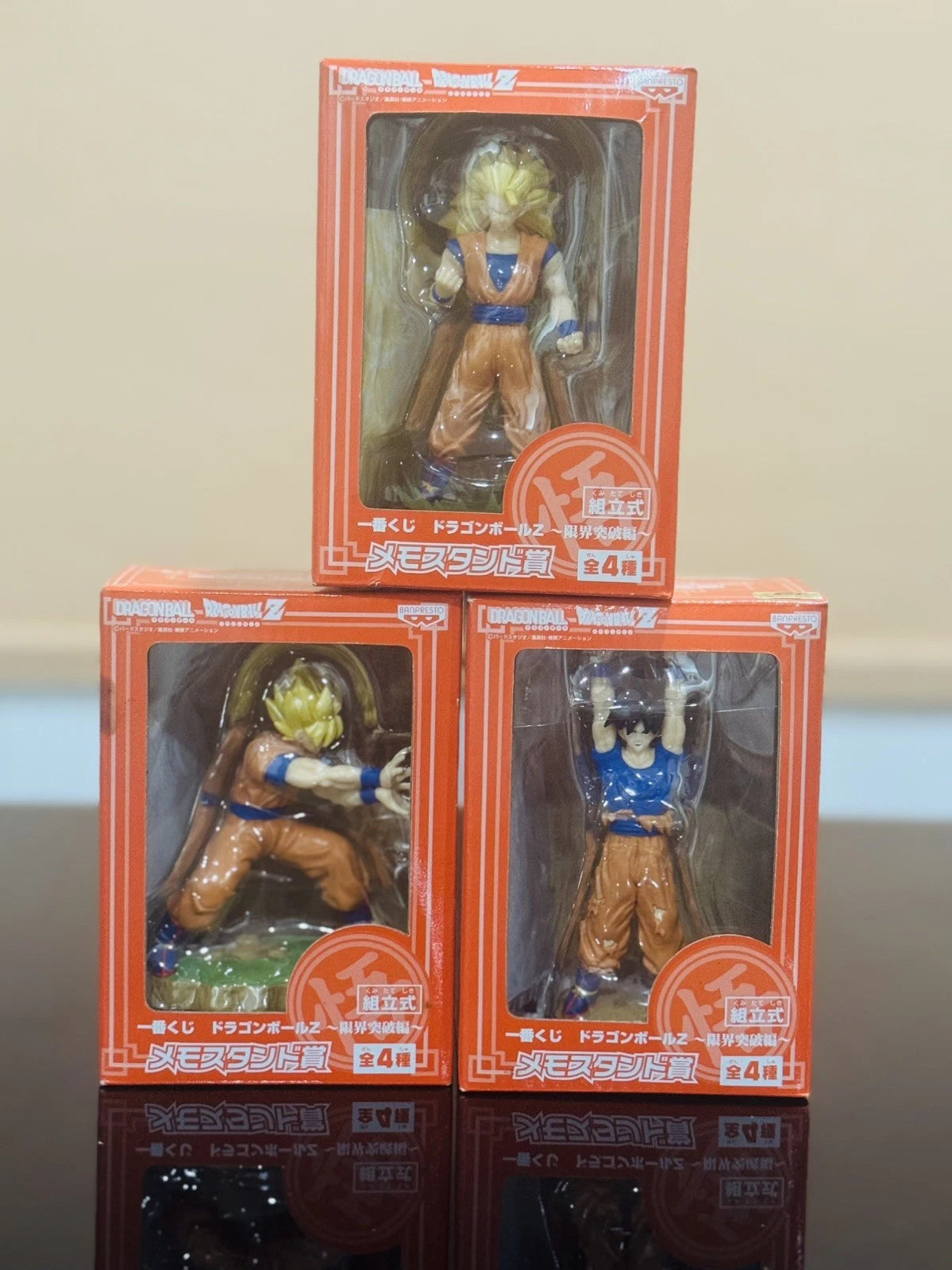 Dragon Ball Z Goku Memo Stand Figure Set of 3 Kuji Prize Rare Japan Exclusive