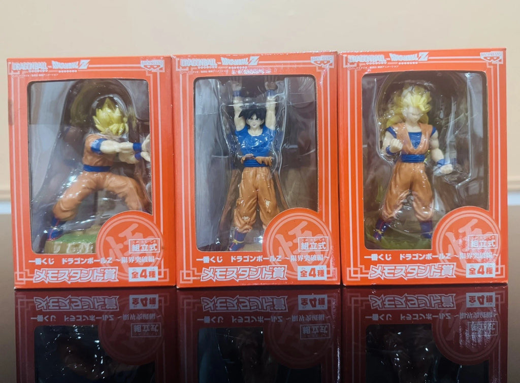 Dragon Ball Z Goku Memo Stand Figure Set of 3 Kuji Prize Rare Japan Exclusive