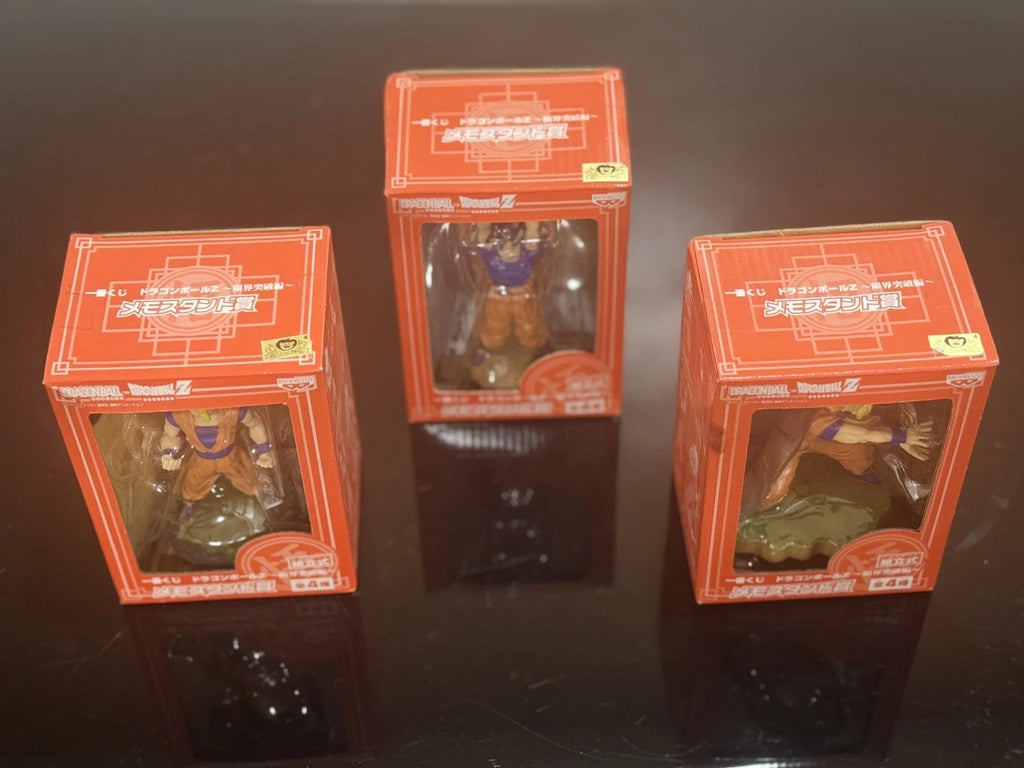 Dragon Ball Z Goku Memo Stand Figure Set of 3 Kuji Prize Rare Japan Exclusive