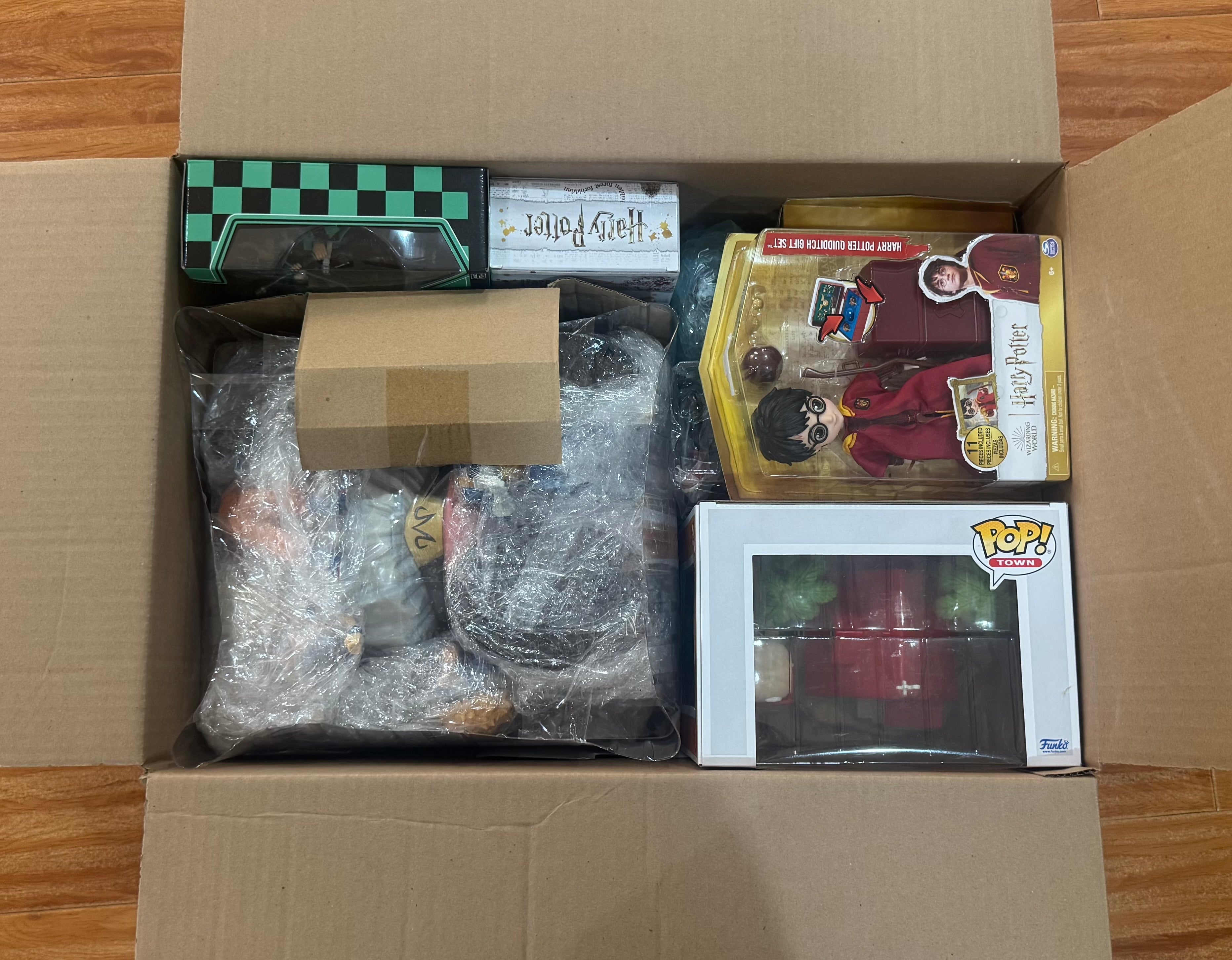 Assorted 23 Licensed Figure Mix Lot - Dragon Ball Z, Demond Slayer, Harry Portter, Bandai - Mixed Pre-Owned Figures