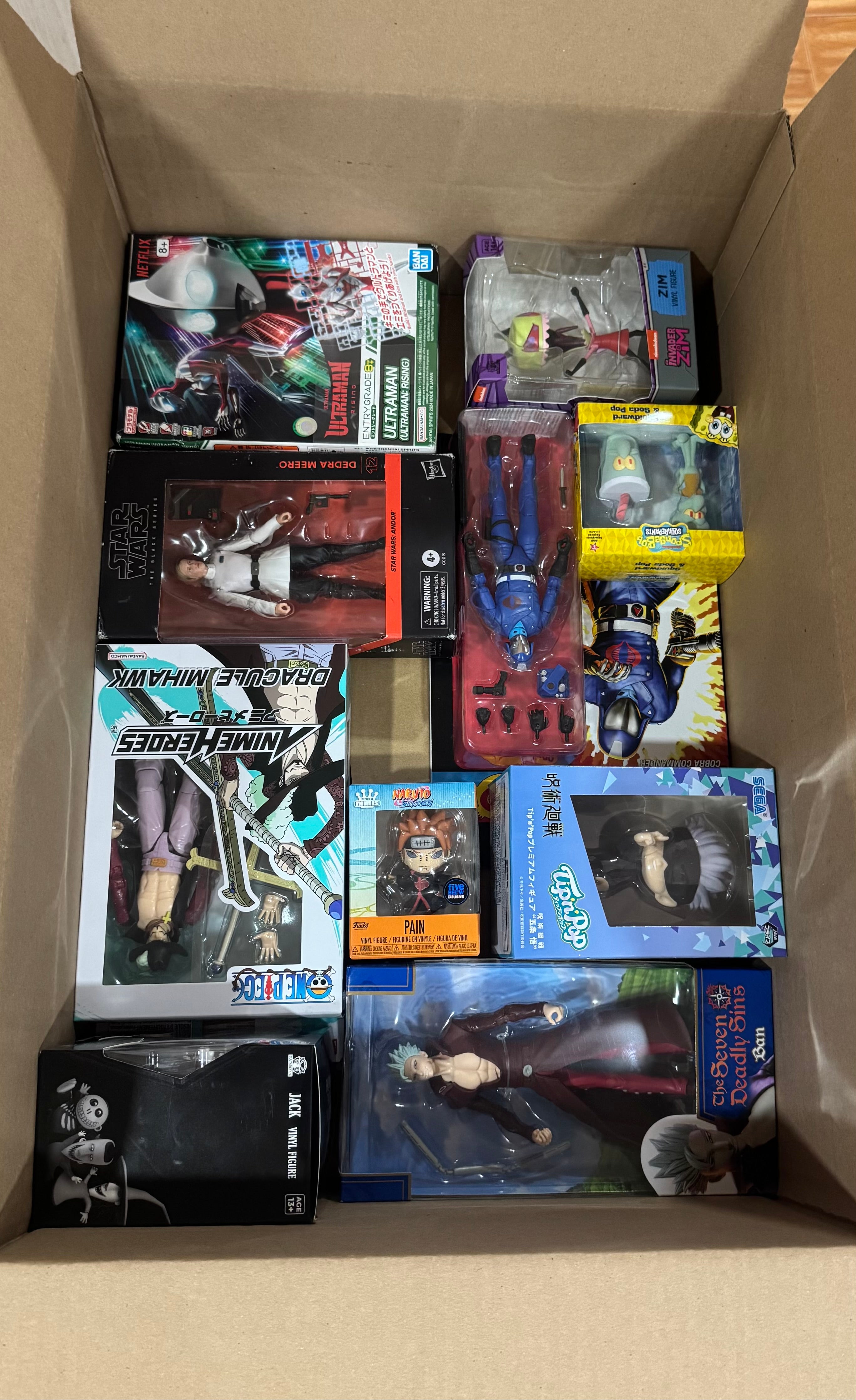 32x Licensed Anime Figure Lot - Dragon Ball, Naruto, One Piece, TMNT, Star Wars, & More Mixed Pre-Owned Figures