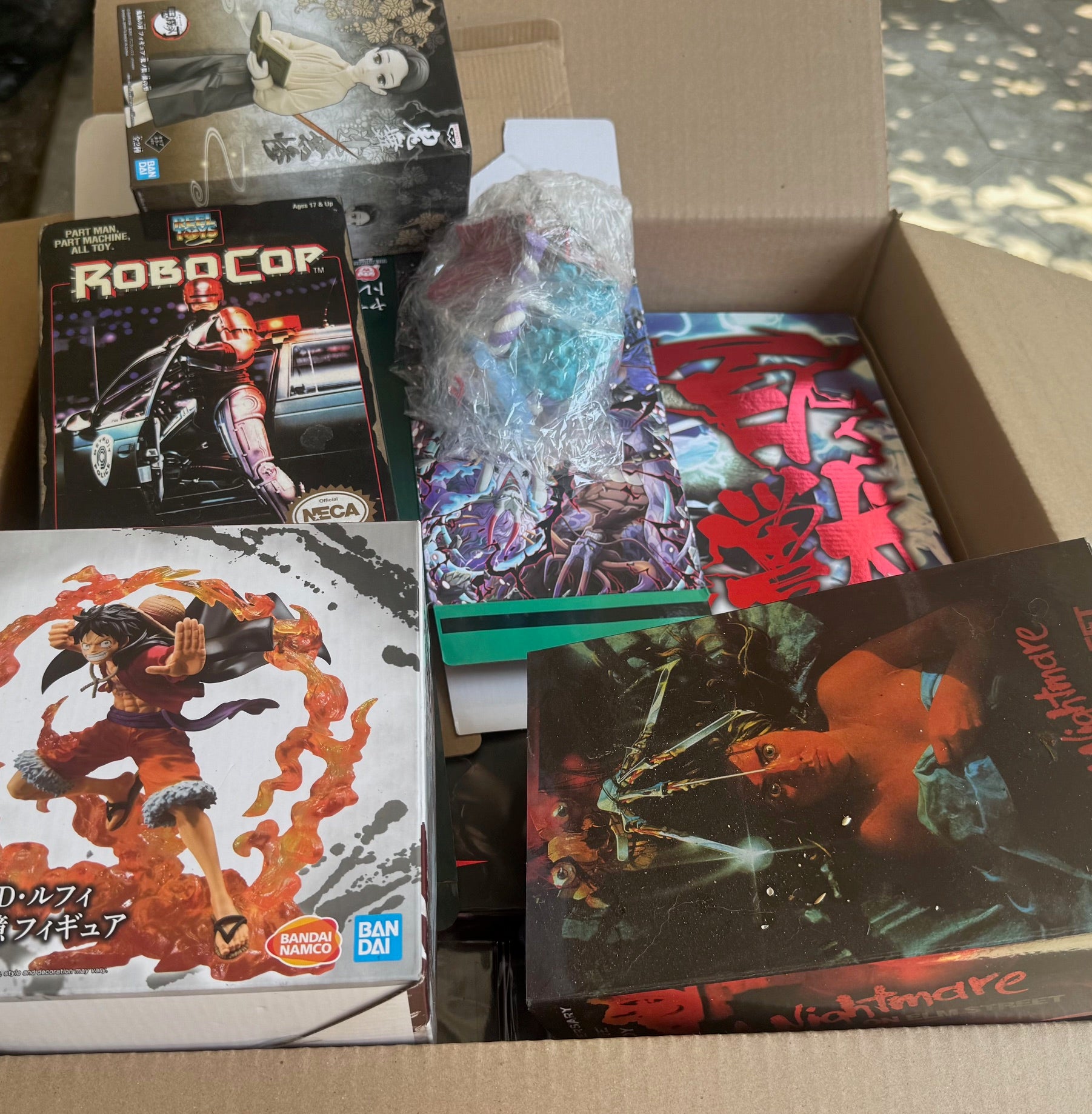 7PC Anime Figure Lot - One Piece, RoboCop, Nightmare NECA, Kaido MegaHouse Discontinued Pre-Owned